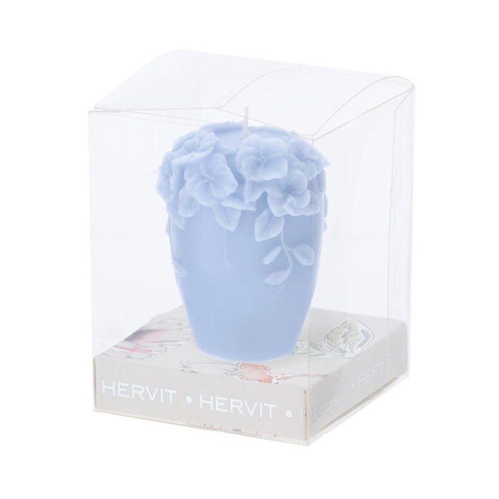 Hervit Creations Candela Bouquet in cera di soia blu da 6 cm