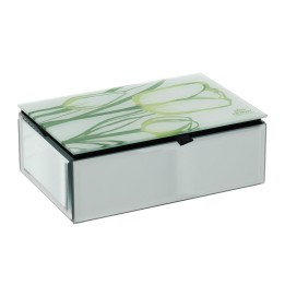 Hervit Cofanetto portagioie Tulip verde 15 × 10 × 5 cm