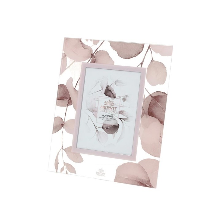 Hervit Creations Cornice Botanic in vetro rosa 18 × 22 cm