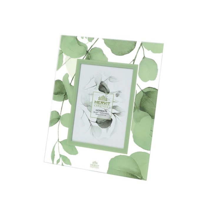 Hervit Creations Cornice Botanic in vetro verde 18 × 22 cm