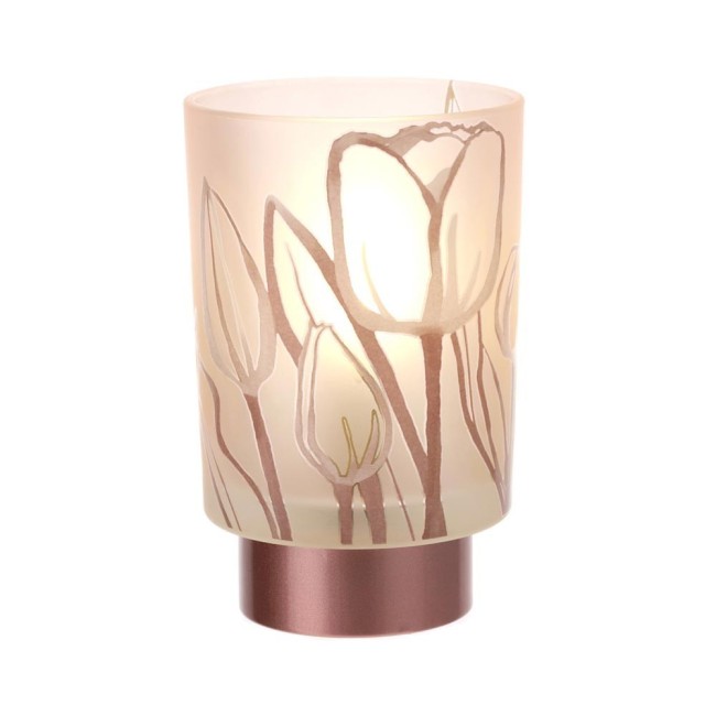 LAMPADA VETRO TULIP ROSA 10X16