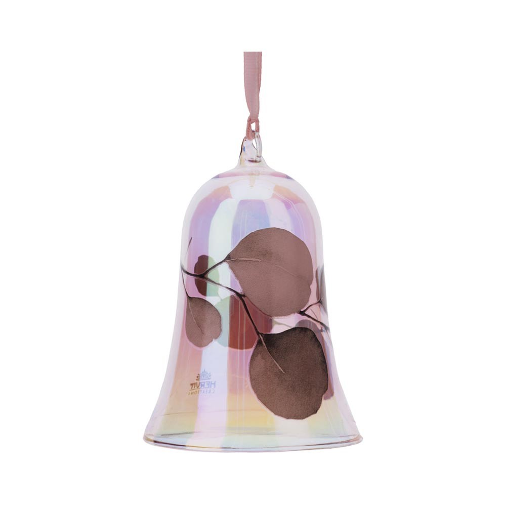 Hervit campana decorativa in vetro decorato Botanic rosa 8x12cm - Candida  Celiento