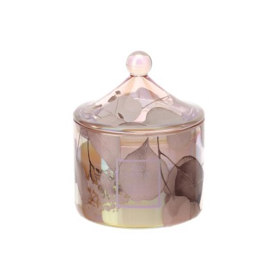 Candela Profumata in Vaso di Vetro "Botanic Pagoda" Rosa...
