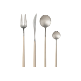 Costa Nova Set di 24 posate Mito spazzolate cru
