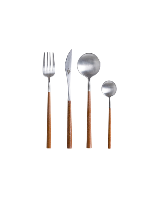 SET POSATE 24 PEZZI MITO BRUSHED WOODEN