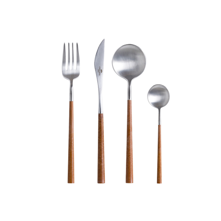 Costa Nova Set di 24 posate Mito spazzolate wooden