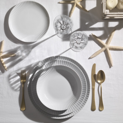 Servizio Tavola Country Chic White in Porcellana 40 Pezzi... 2