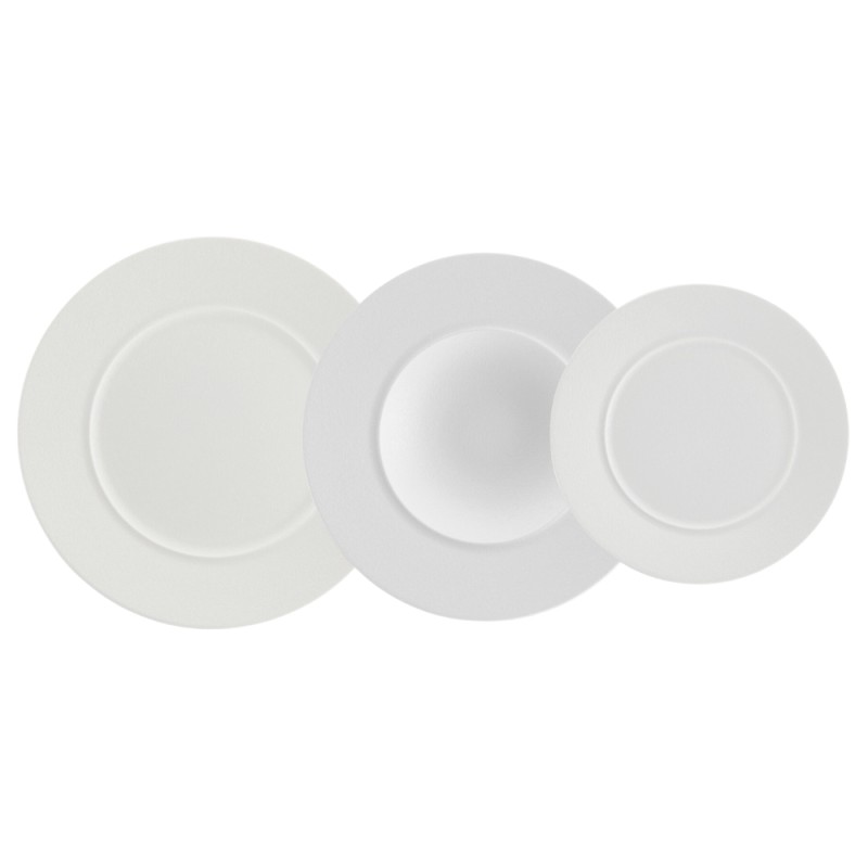 Servizio Tavola 39 Pezzi Terrea White in Porcellana