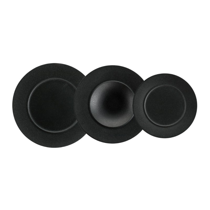 Servizio Tavola 23 Pezzi Terrea Black EDG – Set Piatti in Porcellana Nera