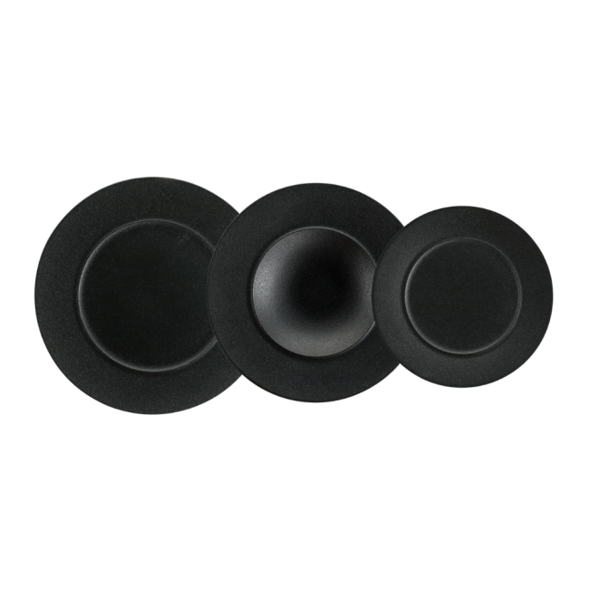 Servizio Tavola 23 Pezzi Terrea Black EDG – Set Piatti in Porcellana Nera