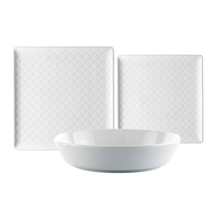 Weissestal Servizio di piatti Tile White 38 pezzi