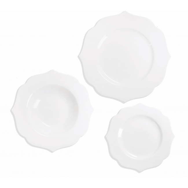 Servizio Piatti 18 Pezzi Queen Brandani in Porcellana New Bone China