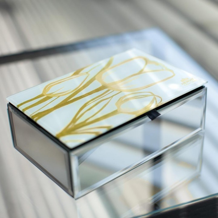 Hervit Cofanetto portagioie Tulip giallo 15 × 10 × 5 cm
