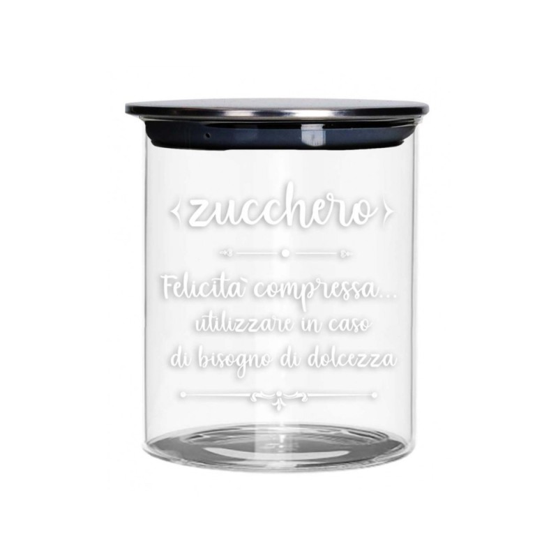 BARATTOLO ZUCCHERO VETRO C/TAPPO METAL