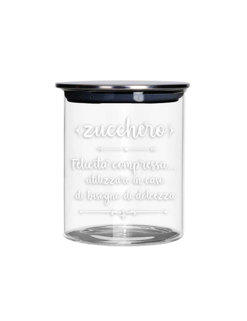 BARATTOLO ZUCCHERO VETRO C/TAPPO METAL