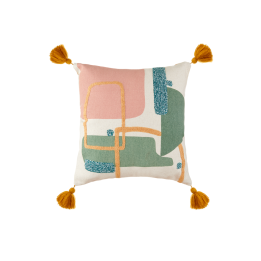 L'Oca Nera Cuscino in cotone con nappe 45 × 45 cm