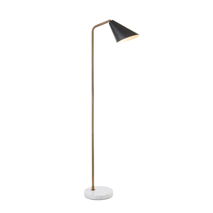 L'Oca Nera Lampada da terra nero e oro base in marmo