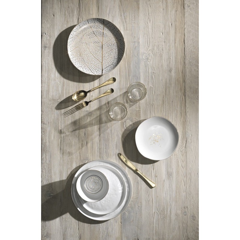 Servizio Tavola 36 Pezzi Onix White Leaf in...