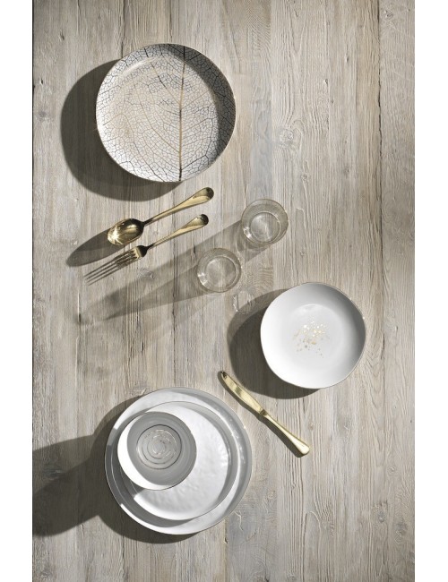 Servizio Tavola 36 Pezzi Onix White Leaf in...
