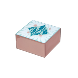 L'Oca Nera Portagioie in vetro rosa 12 × 12 cm