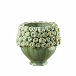 L'Oca Nera Vaso cactus in gres verde 23,5 cm