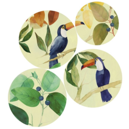 L'Oca Nera Set di 4 piatti decorativi da parete Panama