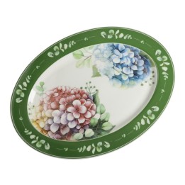 Brandani Vassoio ovale Flora in new bone china 36 × 26 cm