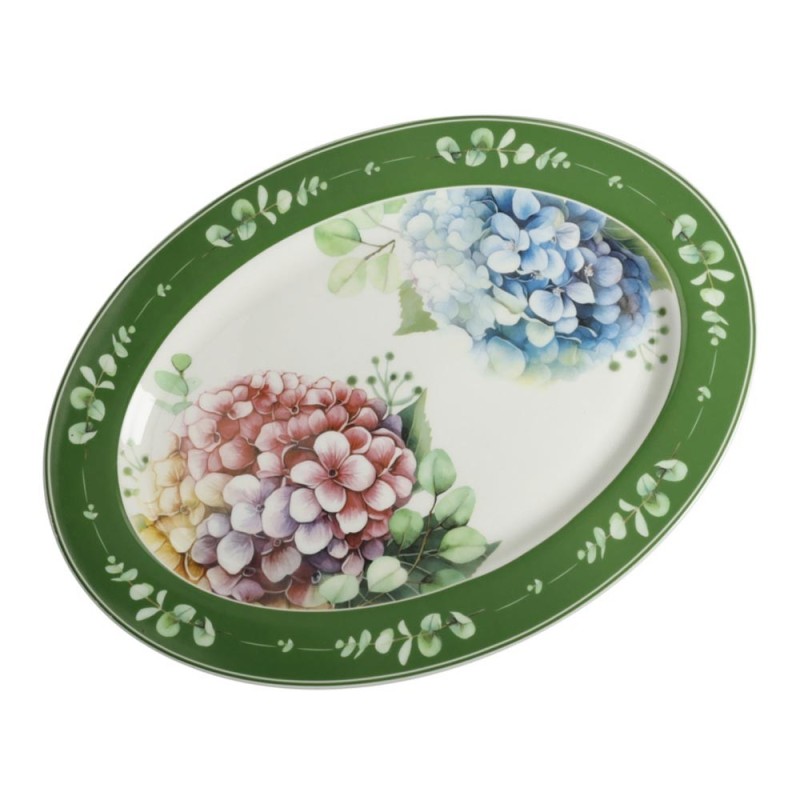 Vassoio Ovale Flora Brandani in New Bone China - 36x26 cm