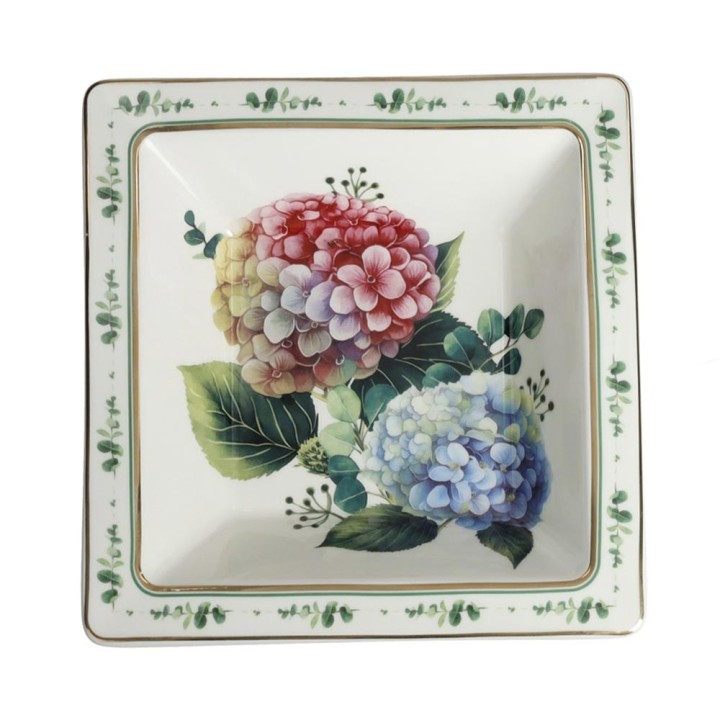 Brandani Svuotatasche Flora in porcellana 18,5 × 18,5 cm