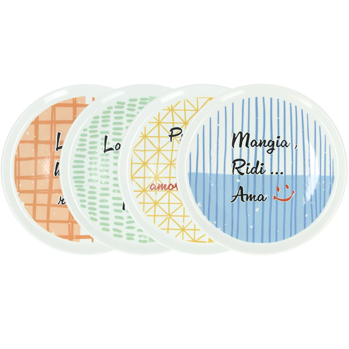 Tognana Set di 4 piatti pizza in porcellana Ø 33 cm