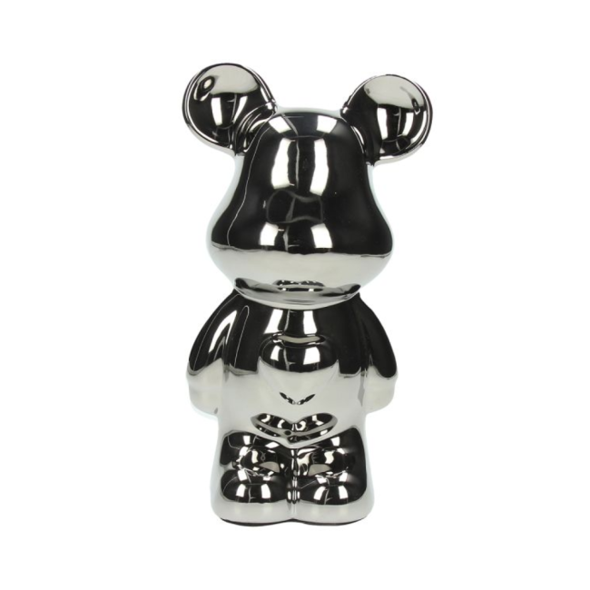 ORSO SALVADANAIO ARGENTO H27       HOME DEC BEAR