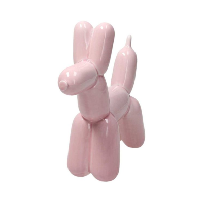 Tognana scultura cagnolino Doggie in ceramica rosa H21cm