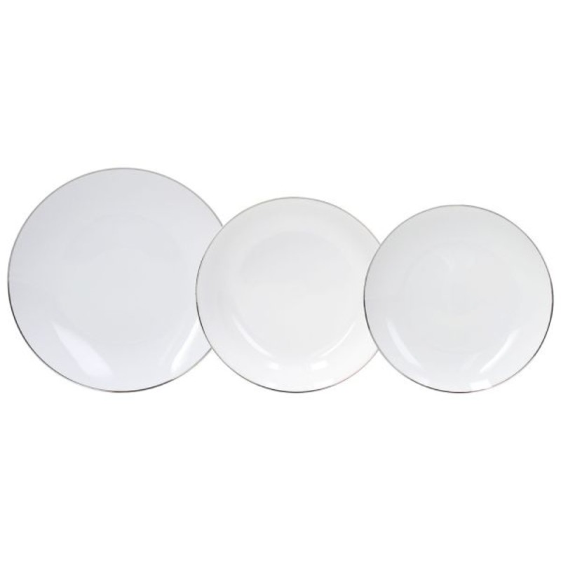 SERV. TAVOLA  18 PZ  METROPOL FASCETTA PLATINO