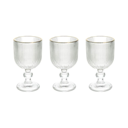 Tognana Set di 3 calici Eclipse filo oro da 260 cc