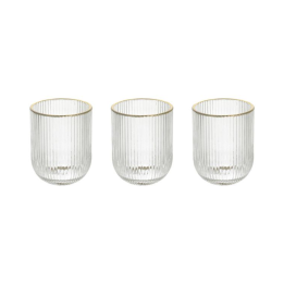Tognana Set di 3 bicchieri Eclipse filo oro da 300 ml