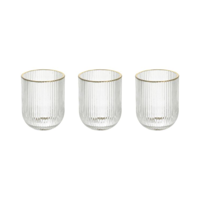 ECLIPSE SET 3BICCHIERI GLASS TRASP. FILO ORO