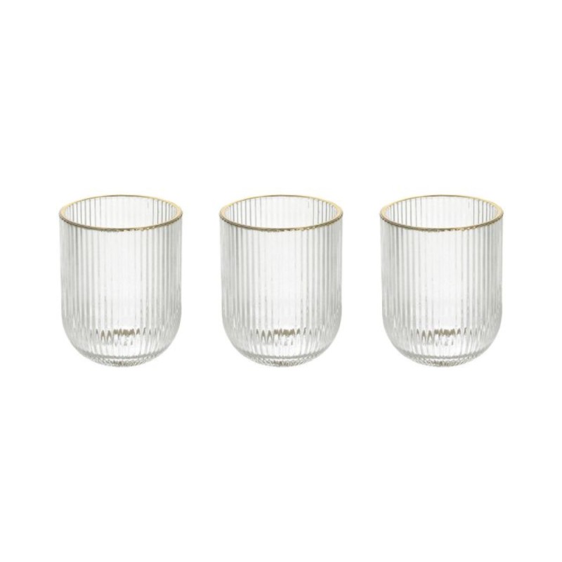 ECLIPSE SET 3BICCHIERI GLASS TRASP. FILO ORO