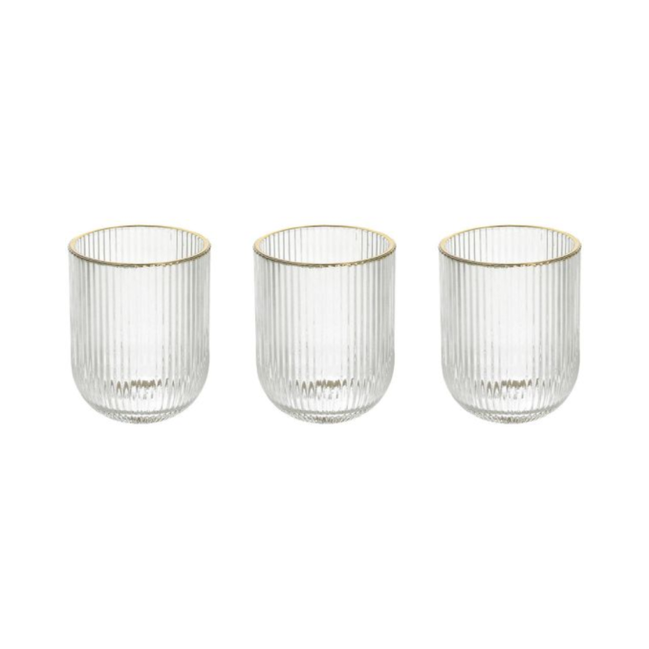 Tognana Set di 3 bicchieri Eclipse filo oro da 300 ml