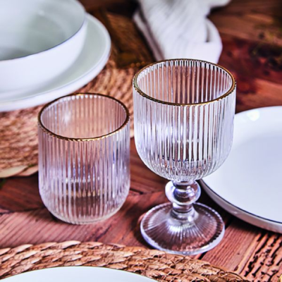 ECLIPSE SET 3BICCHIERI GLASS TRASP. FILO ORO 2