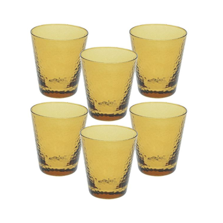 Tognana Set di 6 bicchieri Alice ambra da 330 cc