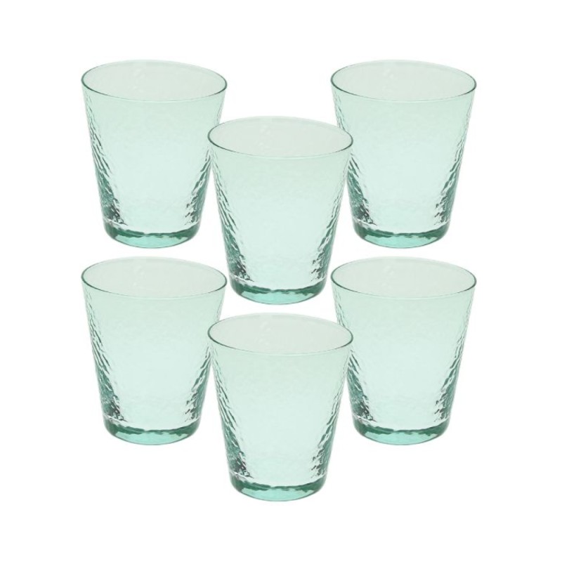 SET 6 BICCH. VERDE VETRO ALICE