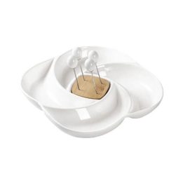 Brandani Antipastiera Girella in porcellana e bamboo Ø 24 cm