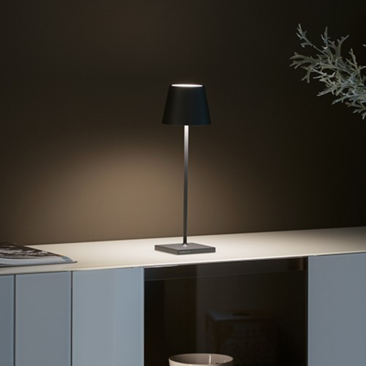 Zafferano Lampada Poldina Pro ricaricabile grigio scuro