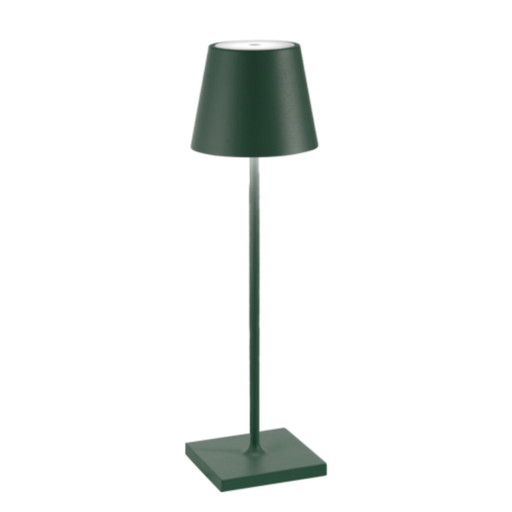 Zafferano Lampada Poldina Pro ricaricabile verde scuro