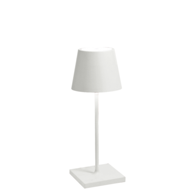 Poldina Mini Lampada da Tavolo Zafferano Bianca Ricaricabile Touch