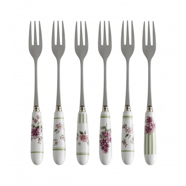 Brandani Forchettina Nonna Rosa Set 6 Pz Inox – Manico in Ceramica