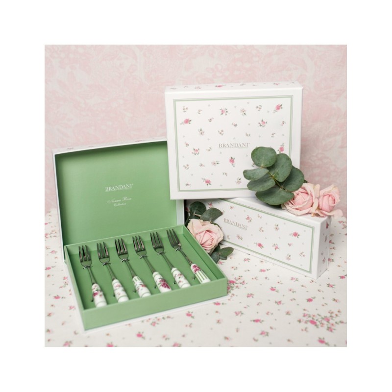 Brandani Forchettina Nonna Rosa Set 6 Pz Inox –...