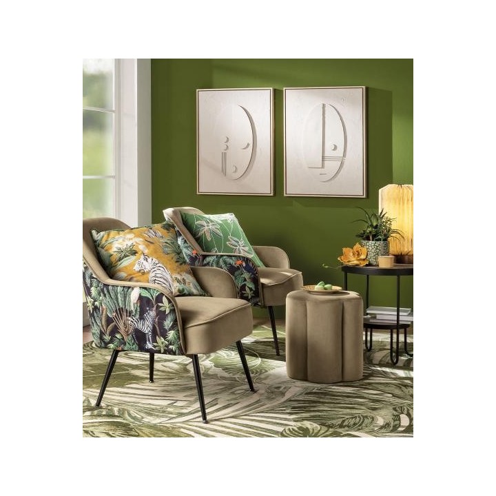 L'Oca Nera Pouf a fiore beige Ø 38 cm