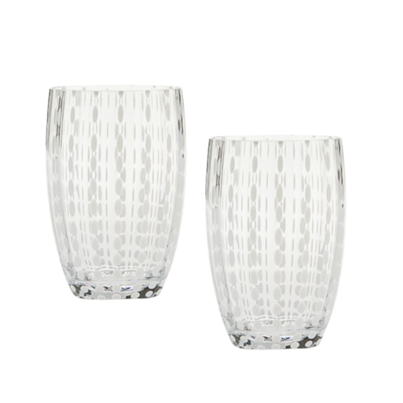 SET 2 BICCHIERI PERLE TUMBLER TRASPARENTE