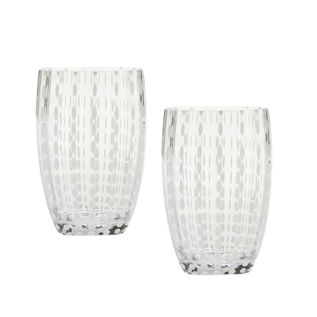 SET 2 BICCHIERI PERLE TUMBLER TRASPARENTE